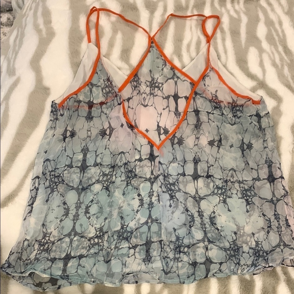 Lavender Brown Blue Asymmetrical Backless Camisole - Picture 3 of 3